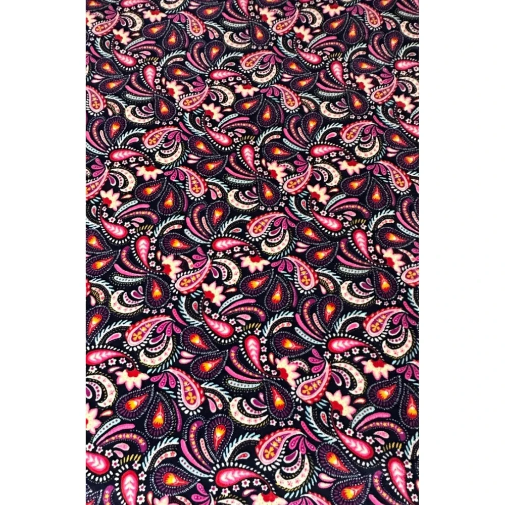 Vera Bradley Painted Paisley Fleece Throw Blanket Navy Floral Soft Plush 50 x 77